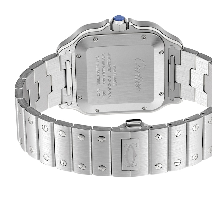 Cartier Santos De Cartier Large Model, Automatic Movement, Steel, PVD, Interchangeable Metal And Rubber Straps