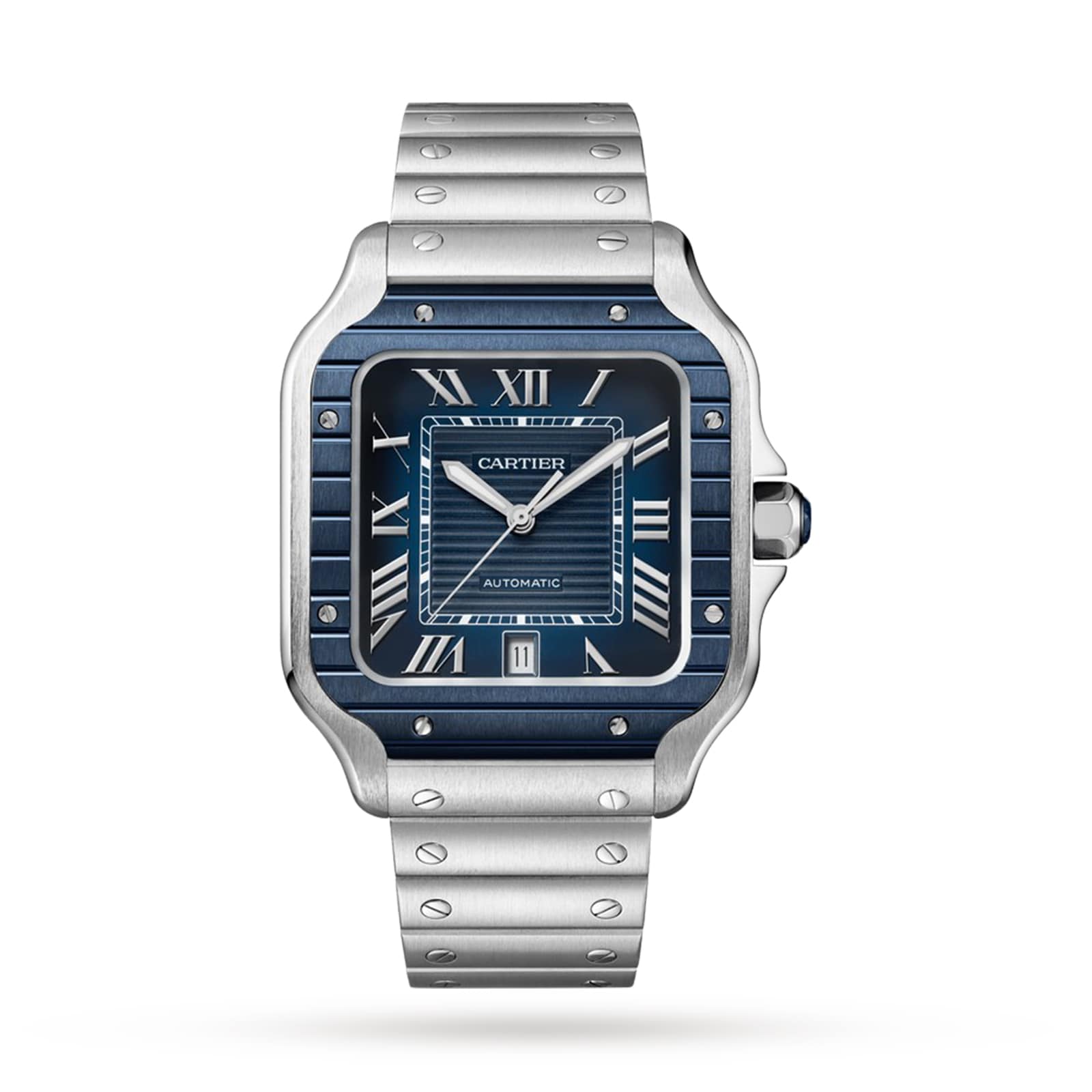 Cartier santos best sale 100 blue dial