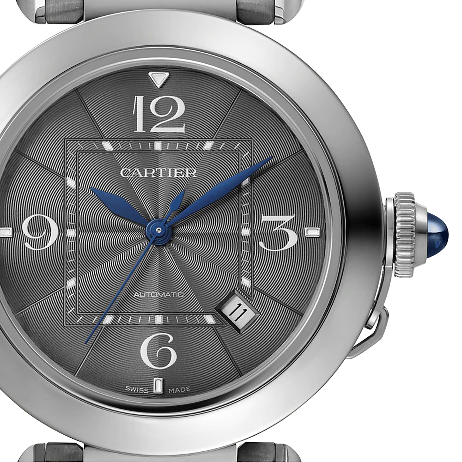 Cartier Pasha De Cartier Watch 41mm, Automatic Movement, Steel, Dark Grey Dial, Interchangeable Metal And Leather Straps