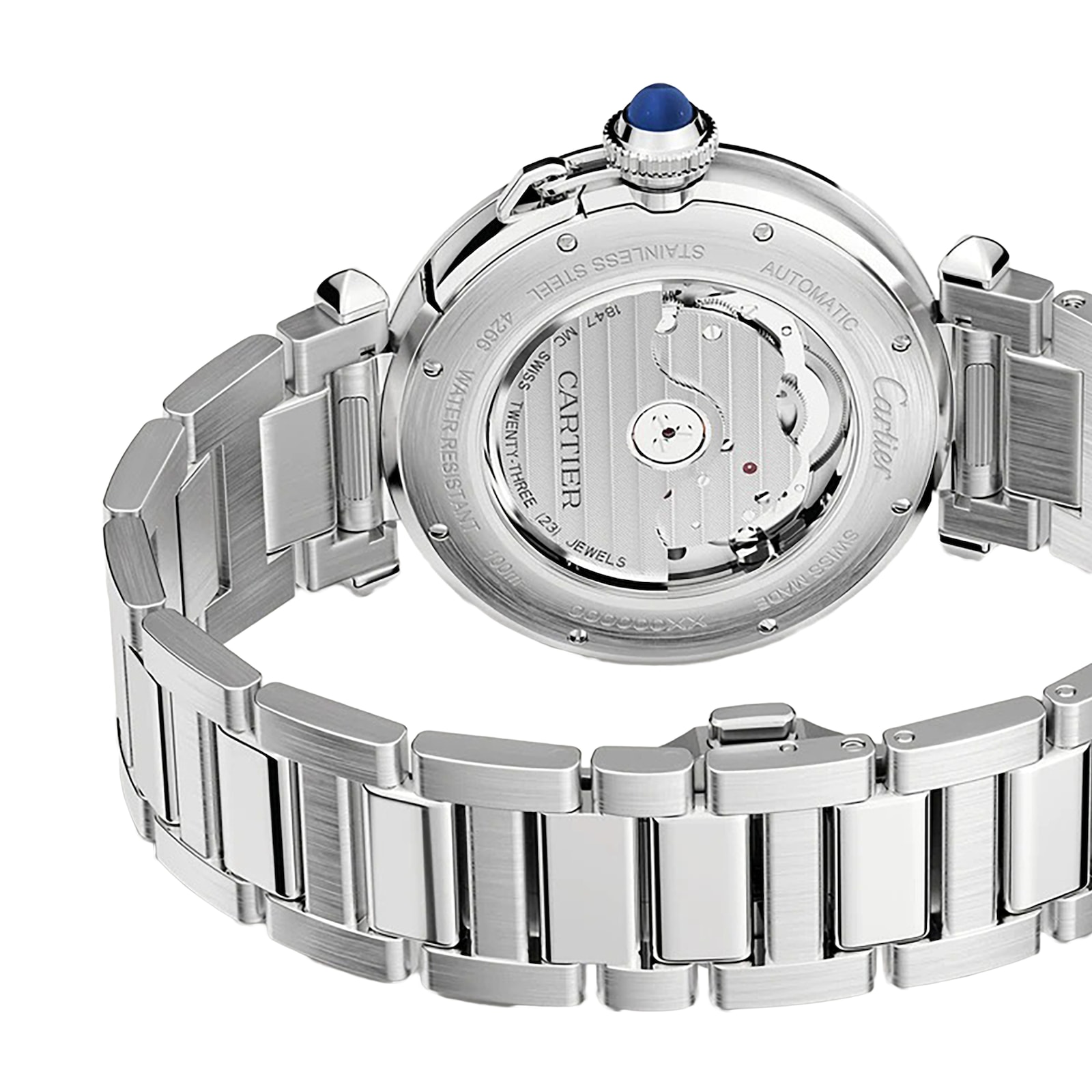 Cartier Pasha De Cartier Watch 41mm, Automatic Movement, Steel, Dark Grey Dial, Interchangeable Metal And Leather Straps