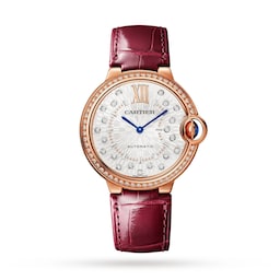 17311307 - Ballon Bleu De Cartier Watch 36mm, Automatic Mechanical Movement, Rose Gold, Diamonds, Leather