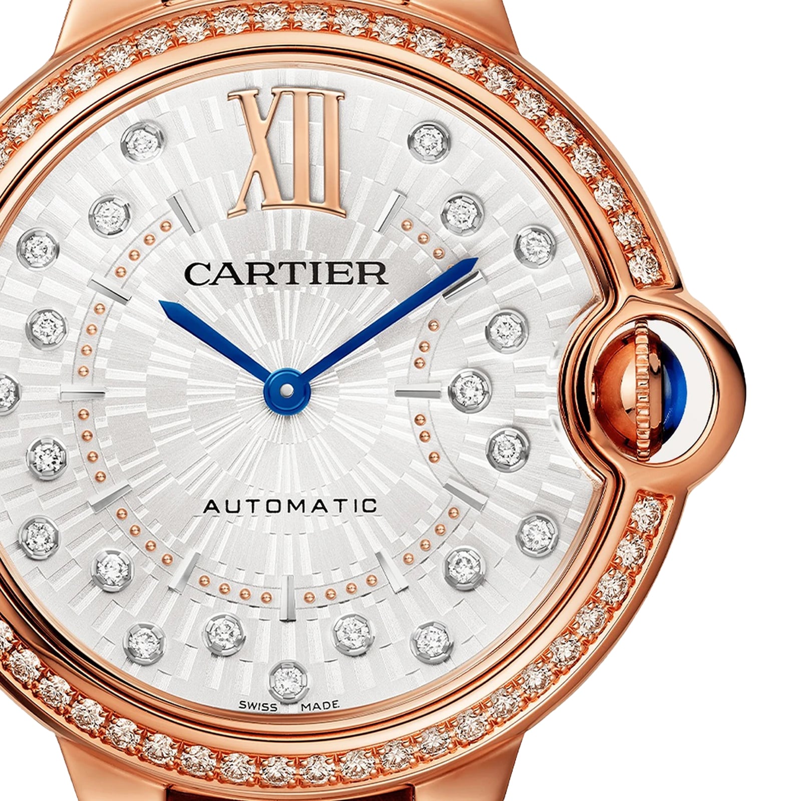 Cartier ballon bleu 36mm clearance diamond bezel