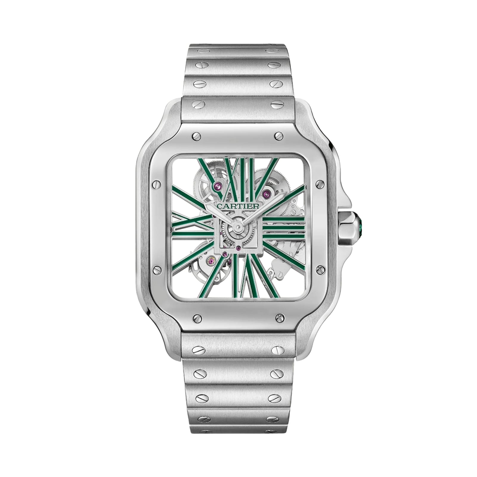 Cartier Santos De Cartier Watch, Skeleton, Large Model, Manufacture Mechanical Movement With Manual Winding Cartier Santos De Cartier Watch, Skeleton, Large Model, Manufacture Mechanical Movement With Manual Winding
