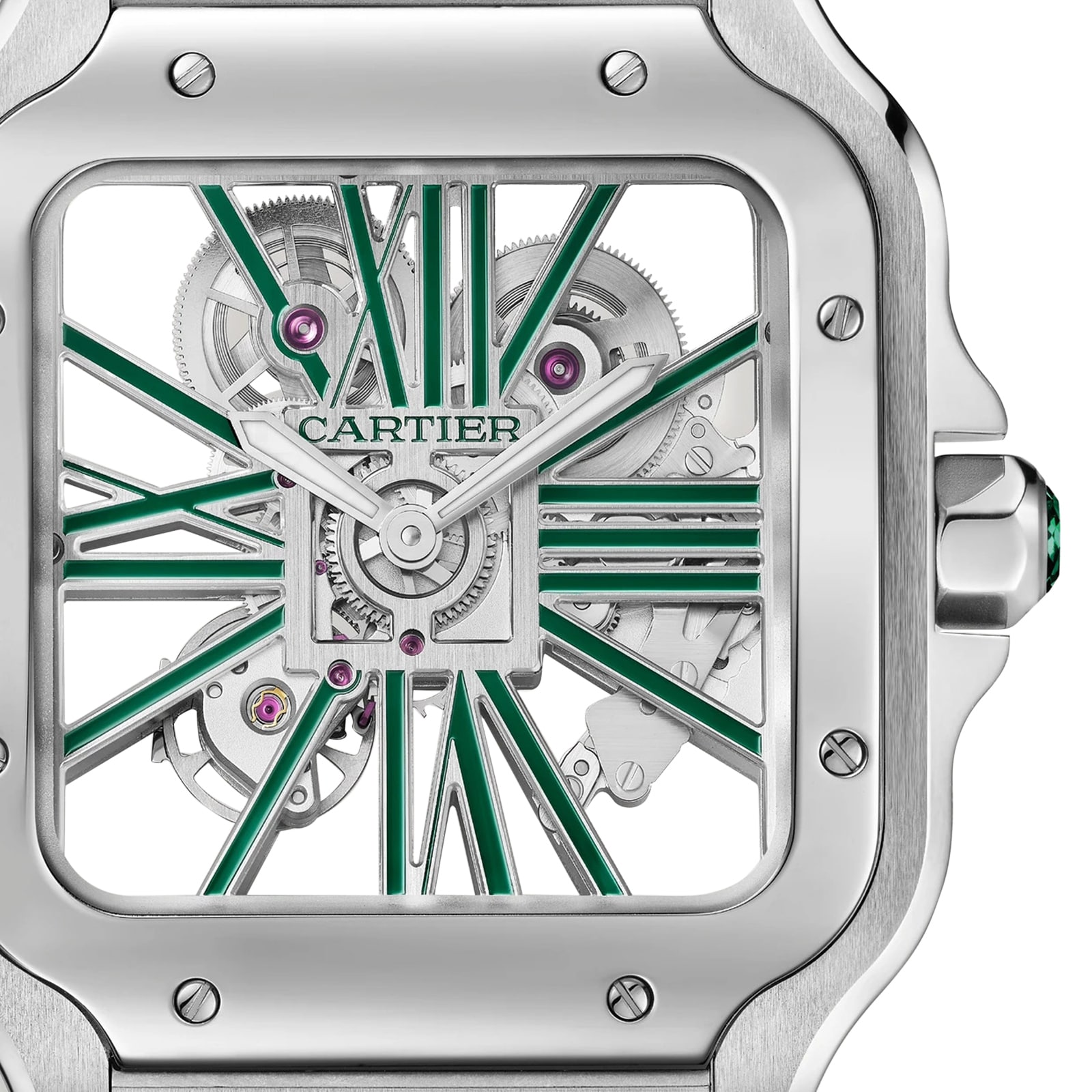Cartier Santos De Cartier Watch, Skeleton, Large Model, Manufacture Mechanical Movement With Manual Winding Cartier Santos De Cartier Watch, Skeleton, Large Model, Manufacture Mechanical Movement With Manual Winding
