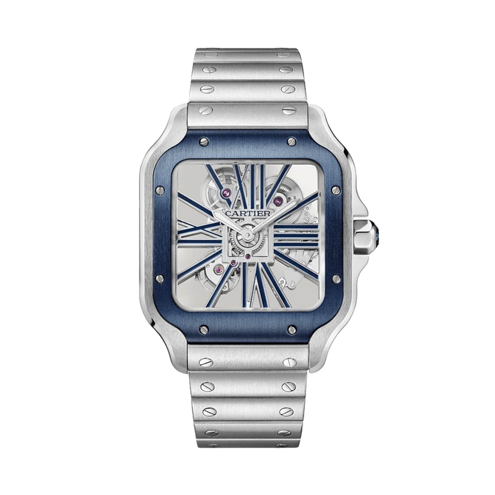 Cartier Santos Watch, Large Model, Manual Winding, Steel Case