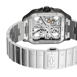 Cartier Santos Watch, Large Model, Manual Winding, Black ADLC Steel Case Interchangeable Strap