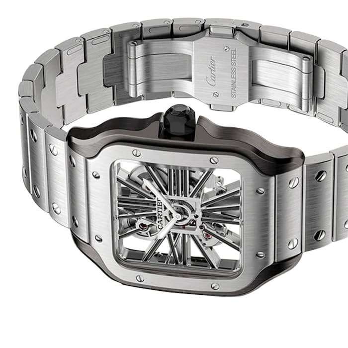 Cartier Santos Watch, Large Model, Manual Winding, Black ADLC Steel Case Interchangeable Strap