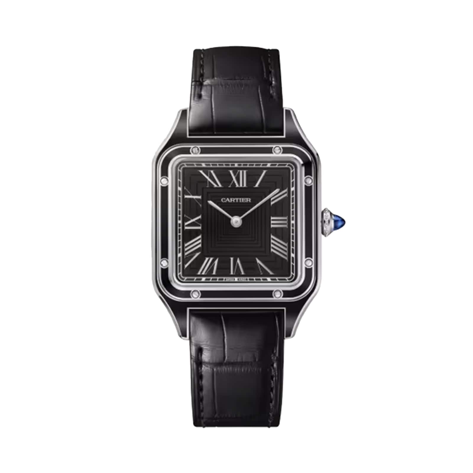 Cartier Santos-Dumont Watch, Large Model, Manual Movement, Steel, Lacquer, Leather Cartier Santos-Dumont Watch, Large Model, Manual Movement, Steel, Lacquer, Leather