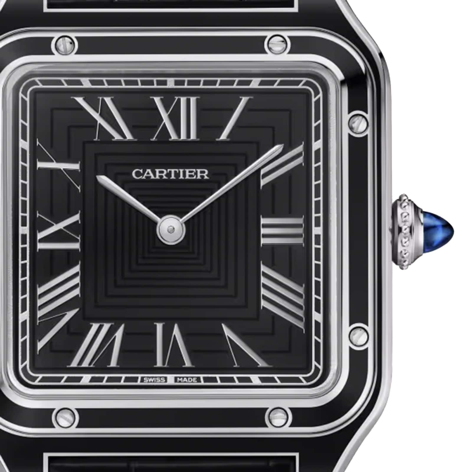 Cartier Santos-Dumont Watch, Large Model, Manual Movement, Steel, Lacquer, Leather Cartier Santos-Dumont Watch, Large Model, Manual Movement, Steel, Lacquer, Leather