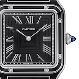 Cartier Santos-Dumont Watch, Large Model, Manual Merchanical Movement, Steel, Lacquer, Leather