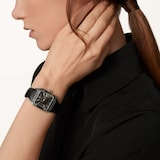 Cartier Santos-Dumont Watch, Large Model, Manual Merchanical Movement, Steel, Lacquer, Leather