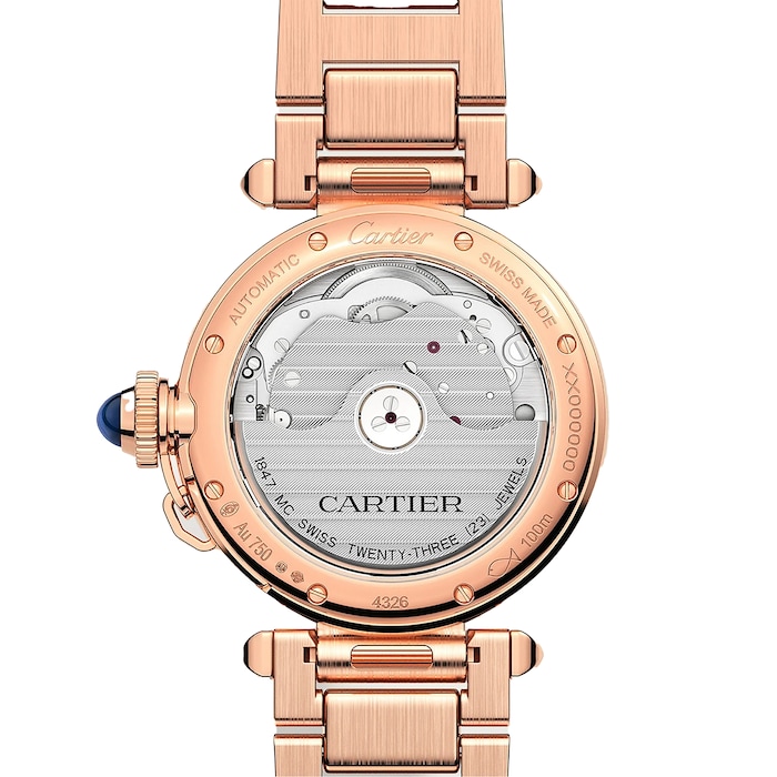 Cartier Pasha De Cartier Watch 35mm, Automatic Movement, Rose Gold, Diamonds, Interchangeable Metal And Leather Straps