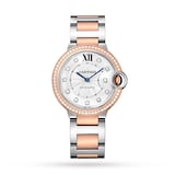 Cartier Ballon Bleu De Cartier Watch 36mm, Mechanical Movement With Automatic Winding, Rose Gold, Steel, Diamonds