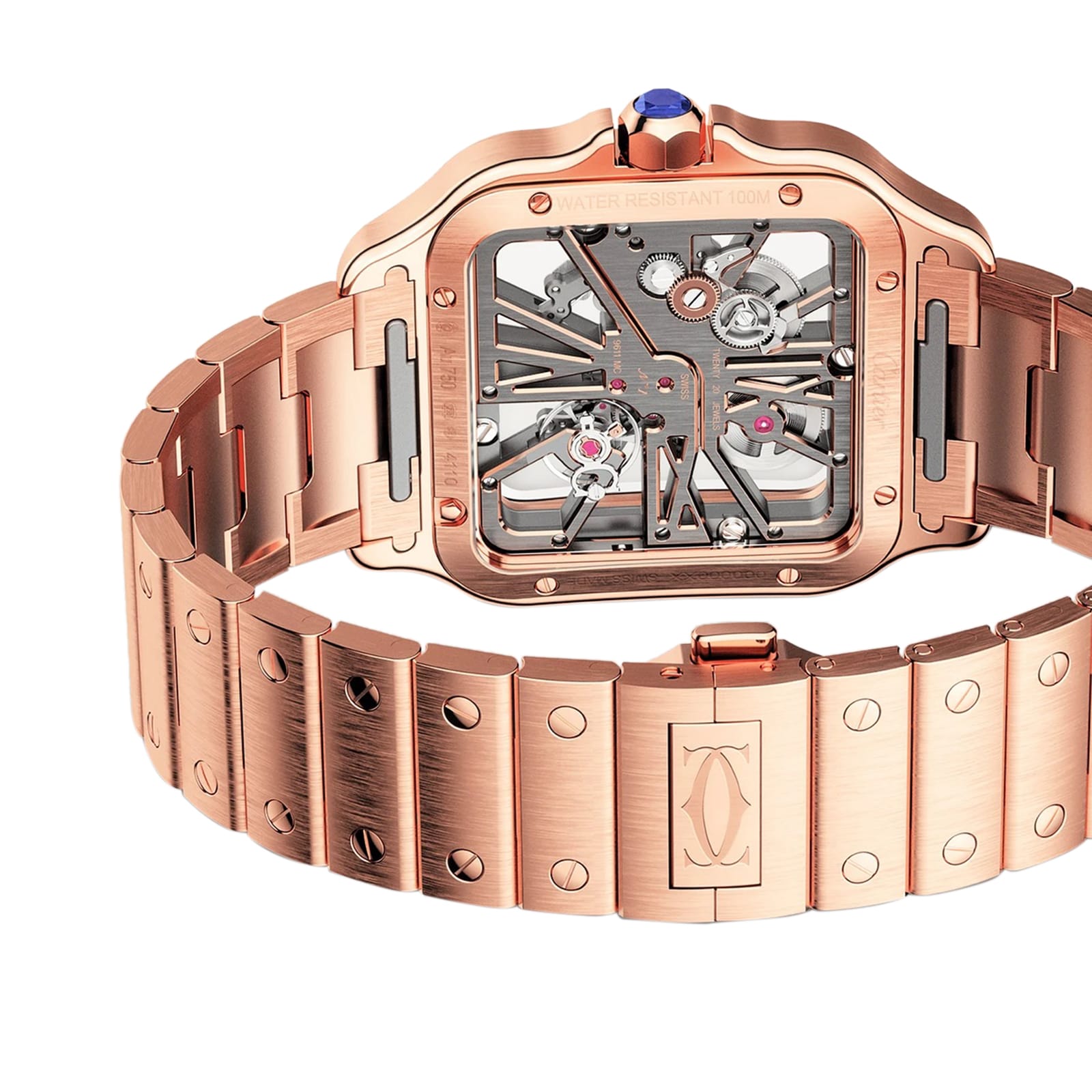 Santos De Cartier Watch Large Model Manual Winding Rose Gold