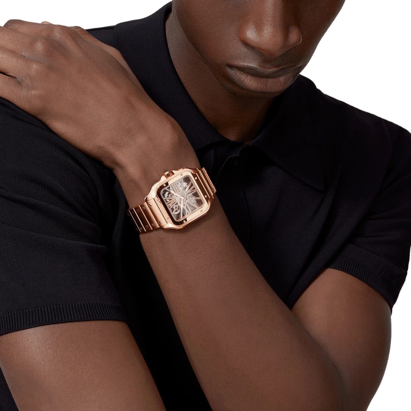 Cartier santos rose gold watch new arrivals