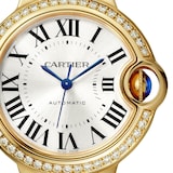 Cartier Ballon Bleu De Cartier Watch 33mm, Mechanical Movement With Automatic Winding, Yellow Gold, Diamonds