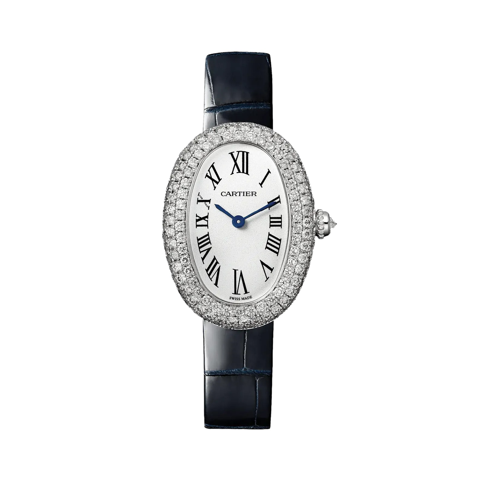 Cartier Baignoire watch, small model, quartz movement. 18K white gold (750/1000) case set with brilliant-cut diamonds. Cartier Baignoire watch, small model, quartz movement. 18K white gold (750/1000) case set with brilliant-cut diamonds.