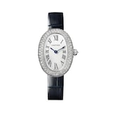 Cartier Baignoire watch, small model, quartz movement. 18K white gold (750/1000) case set with brilliant-cut diamonds.