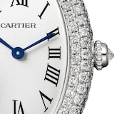 Cartier Baignoire watch, small model, quartz movement. 18K white gold (750/1000) case set with brilliant-cut diamonds.