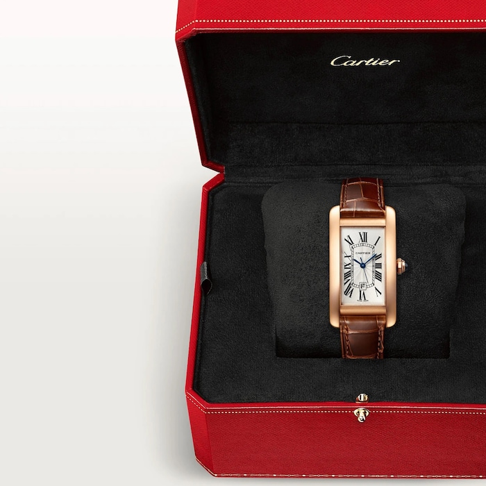 Cartier Tank Americaine Watch, Large Model, Mechanical Movement With Automatic Winding, Rose Gold