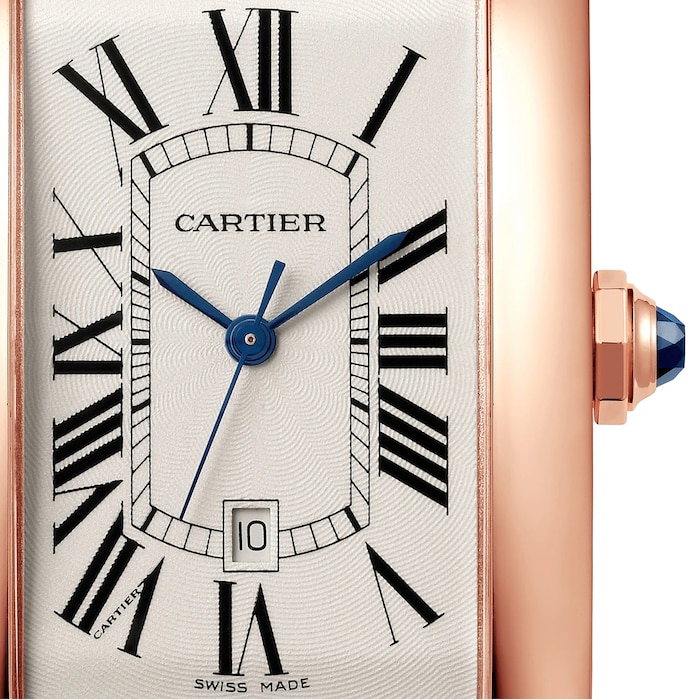 Cartier Tank Americaine Watch, Medium Model, Mechanical Movement With Automatic Winding, Rose Gold