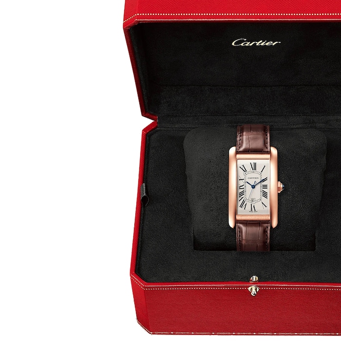 Cartier Tank Americaine watch, medium model, mechanical movement with automatic winding. Rose gold