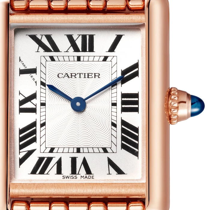 Cartier Tank Louis Cartier Ladies Watch Small Manual Winding Rose Gold  Silver Dial Rose Gold Bracelet WGTA0023 - BRAND NEW