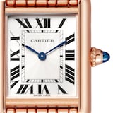Cartier Silver 18k Rose Gold Tank Louis WGTA0024 Women's
