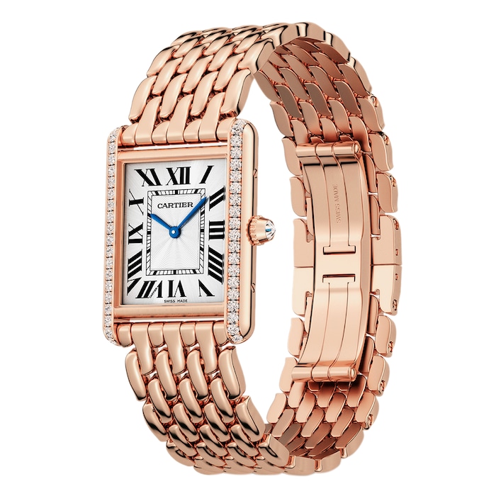 Cartier Tank Louis, Large Model, Hand Wound, Rose Gold, Diamonds