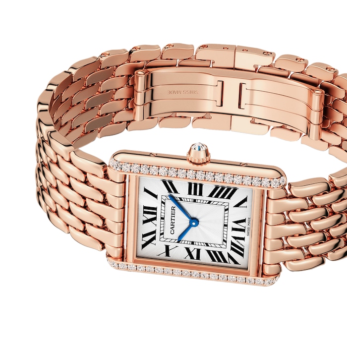 Cartier Tank Louis, Large Model, Hand Wound, Rose Gold, Diamonds