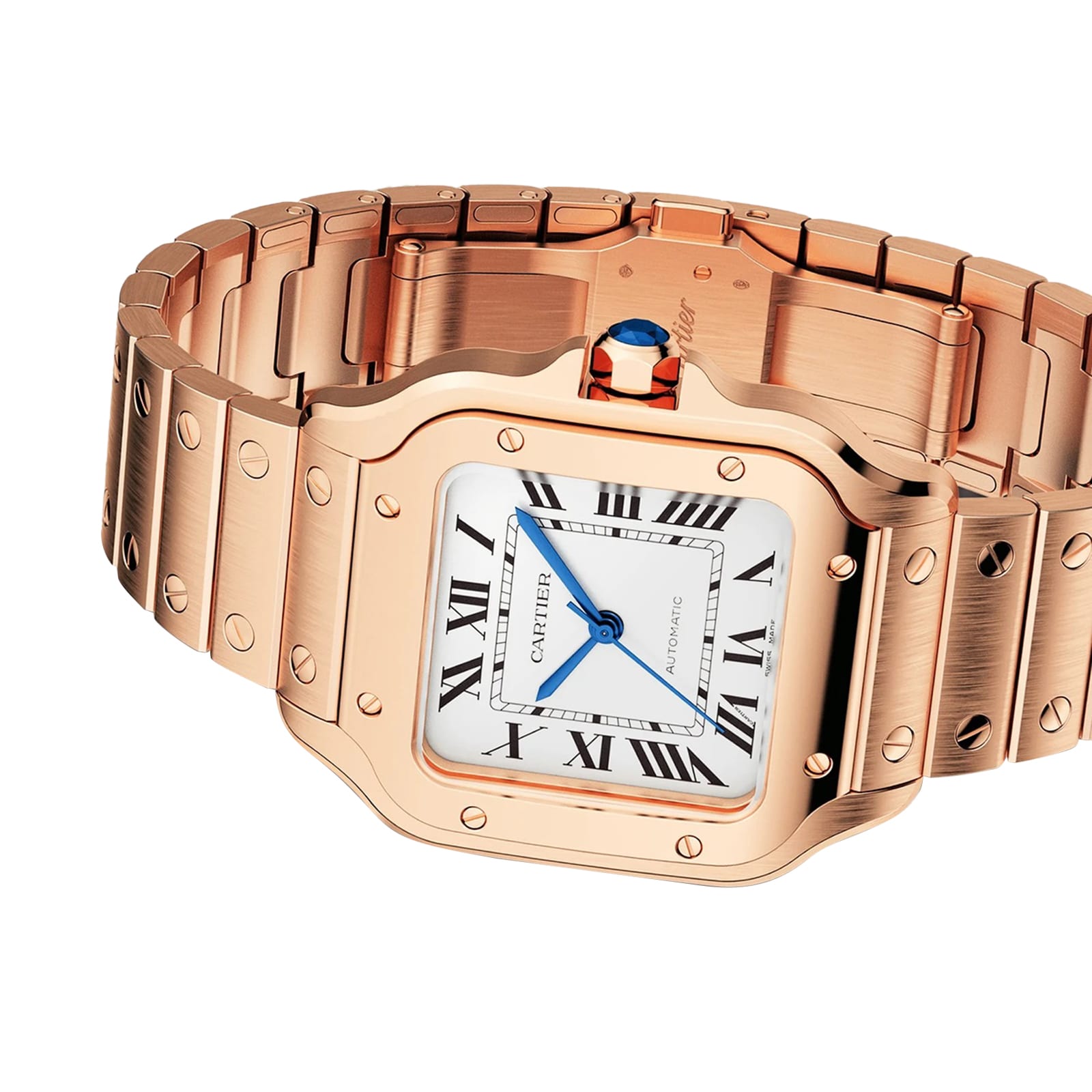 Cartier Santos De Cartier Watch Medium Model, Mechanical Movement With Automatic Winding Cartier Santos De Cartier Watch Medium Model, Mechanical Movement With Automatic Winding