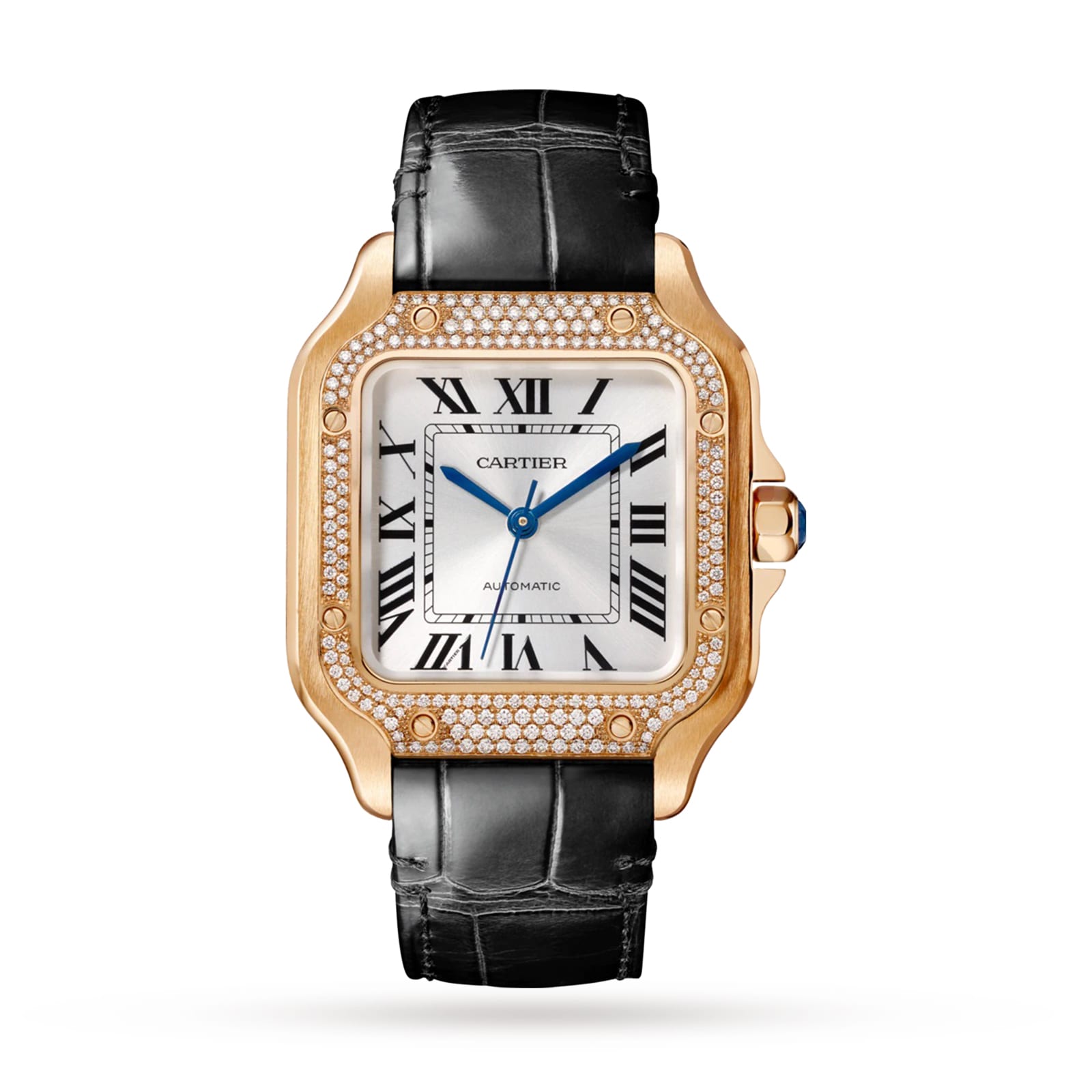 Cartier Santos De Cartier Watch Medium Model, Automatic Movement, Rose Gold, Diamonds Cartier Santos De Cartier Watch Medium Model, Automatic Movement, Rose Gold, Diamonds