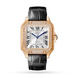 Cartier Santos De Cartier Watch Medium Model, Automatic Movement, Rose Gold, Diamonds
