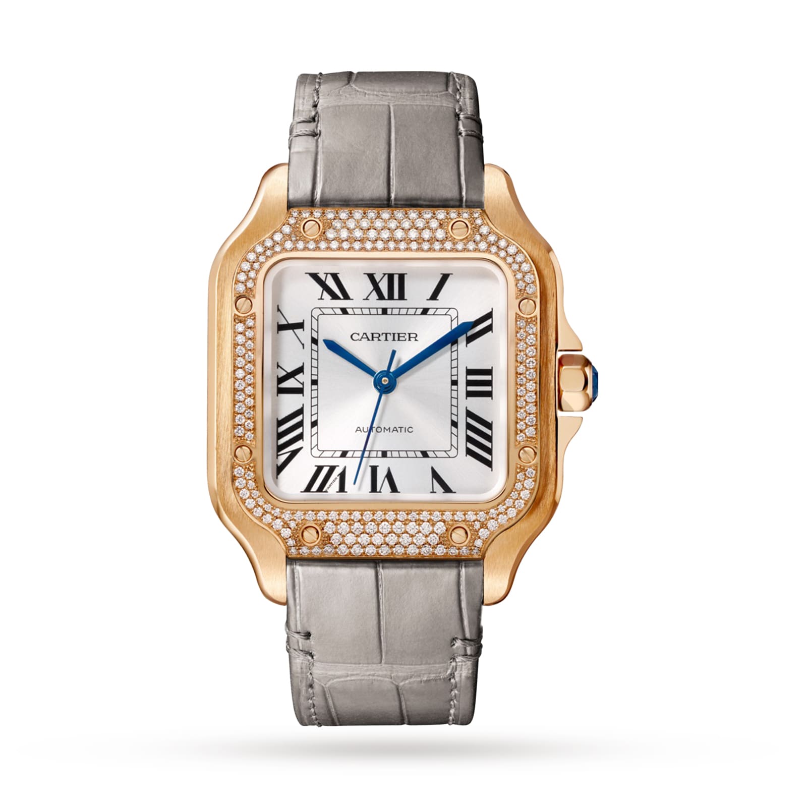 Cartier Santos De Cartier Watch Medium Model, Automatic Movement, Rose Gold, Diamonds Cartier Santos De Cartier Watch Medium Model, Automatic Movement, Rose Gold, Diamonds