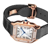 Cartier Santos De Cartier Watch Medium Model, Automatic Movement, Rose Gold, Diamonds