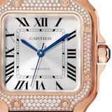 Cartier Santos De Cartier Watch Medium Model, Automatic Movement, Rose Gold, Diamonds