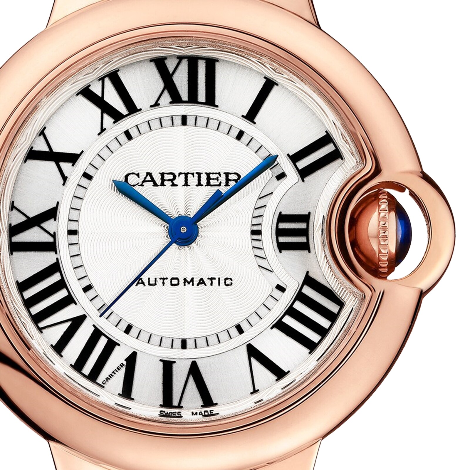 Ballon Bleu De Cartier Watch 33mm Mechanical Movement With Automatic Winding Rose Gold