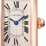 Cartier Tank Américaine Watch Small Model, Quartz Movement, Rose Gold, Leather