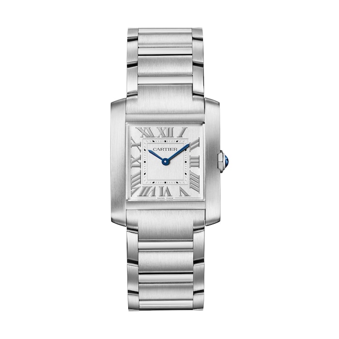 Cartier Tank Francaise Medium Silver Dial Steel Ladies Watch WSTA0074 Box Card