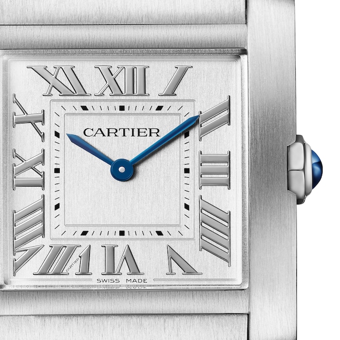 Cartier Tank Francaise Medium Silver Dial Steel Ladies Watch WSTA0074 Box Card