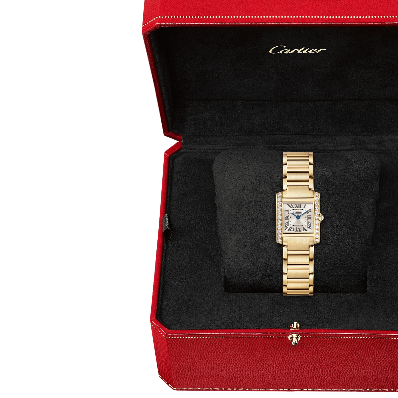 Cartier Tank Française Watch Small Model, Quartz Movement, Yellow 