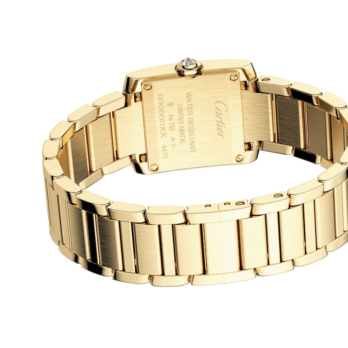 Cartier Tank Française Watch Small Model, Quartz Movement, Yellow Gold, Diamonds