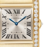 Cartier Tank Française Watch Medium Model, Quartz Movement, Yellow Gold, Diamonds