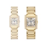 Cartier Tank Française Watch Medium Model, Quartz Movement, Yellow Gold, Diamonds