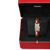 Cartier Tank Américaine Watch mini Model, Quartz Movement, Rose Gold, Leather
