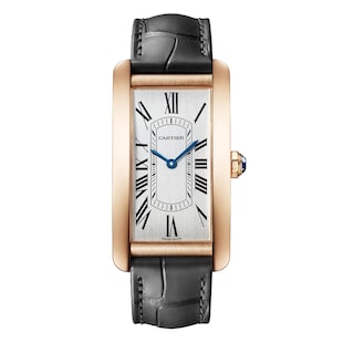 Cartier Tank Américaine Watch, Large model, Automatic Movement, Rose Gold, Leather