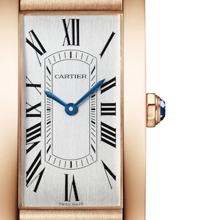 Cartier Tank Américaine Watch, Large model, Automatic Movement, Rose Gold, Leather