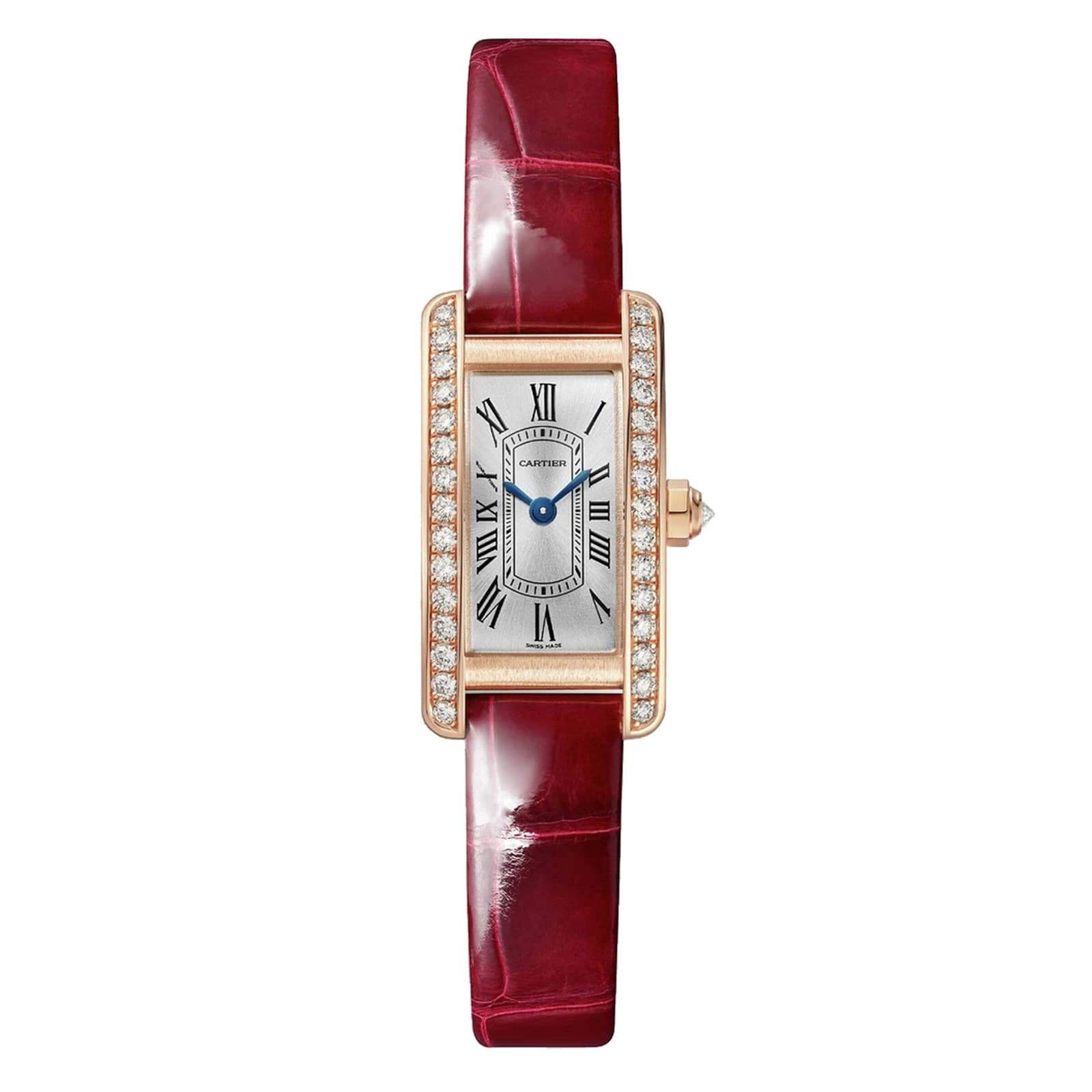 Cartier Tank Américaine Watch, Mini Model, Quartz Movement, Rose Gold, Leather Cartier Tank Américaine Watch, Mini Model, Quartz Movement, Rose Gold, Leather