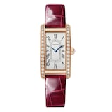 Cartier Tank Américaine Watch, Small Model, Quartz Movement, Rose Gold, Leather