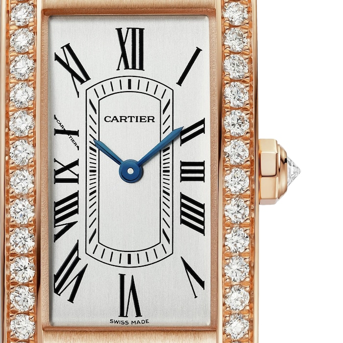 Cartier Tank Américaine Watch, Small Model, Quartz Movement, Rose Gold, Leather